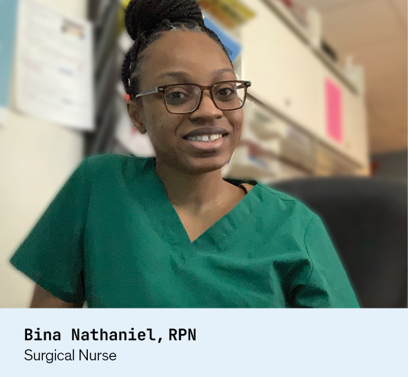 Bina Nathaniel, RPN Surgical Nurse