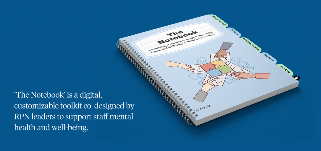 ‘The Notebook’ is a digital, customizable toolkit co-designed by RPN leaders to support staff mental health and well-being.